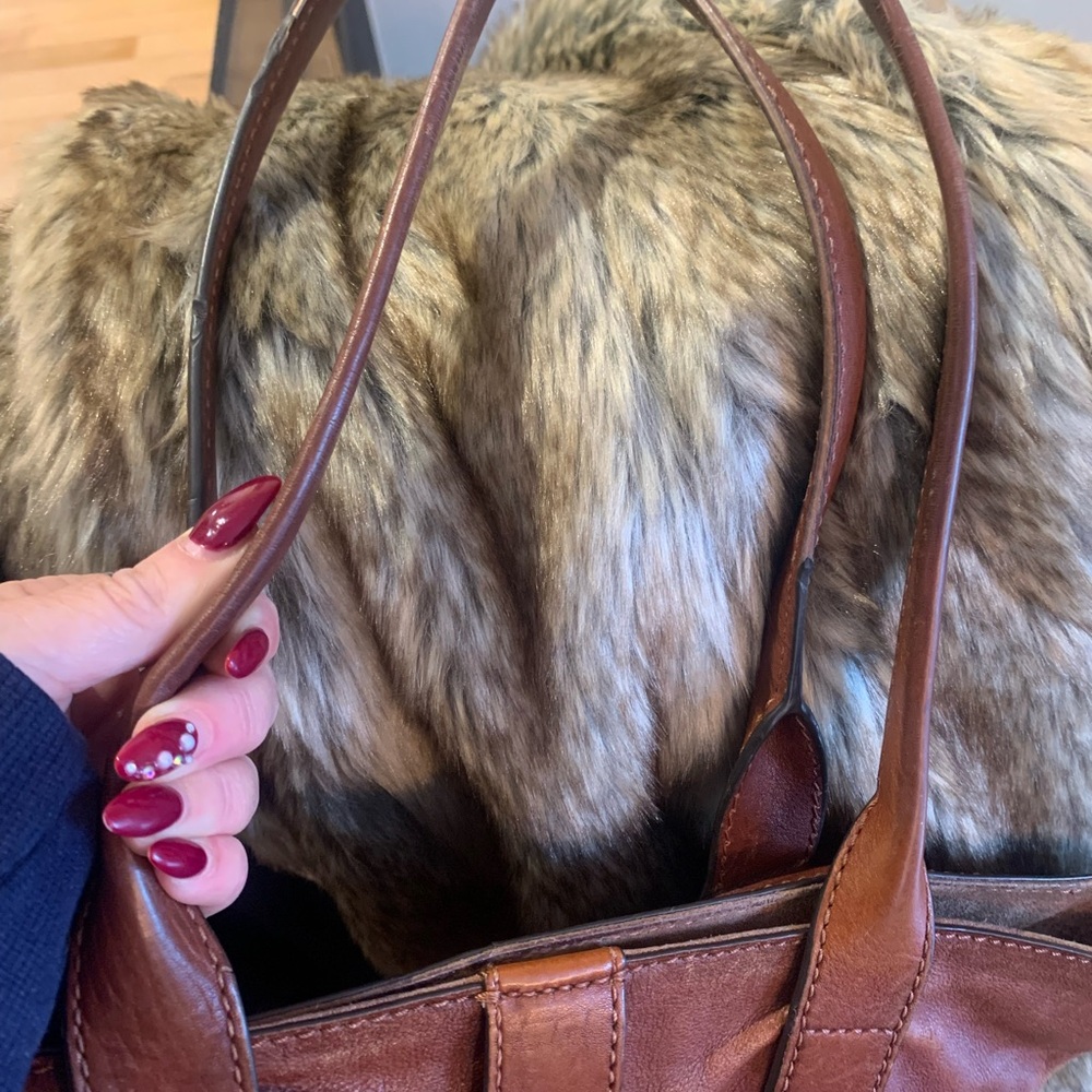 Frye cognac  Brown Leather Tote - Picture 13 of 16